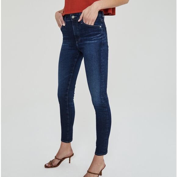 Adriano Goldschmied 4 Years Deep Willow Blue Farrah Skinny Ankle Jeans Size 26R - Picture 1 of 13